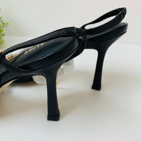 Alias Mae Levi Sandal Heel 37EU / 6US in Black Open Square Toe $165 - Picture 5 of 9